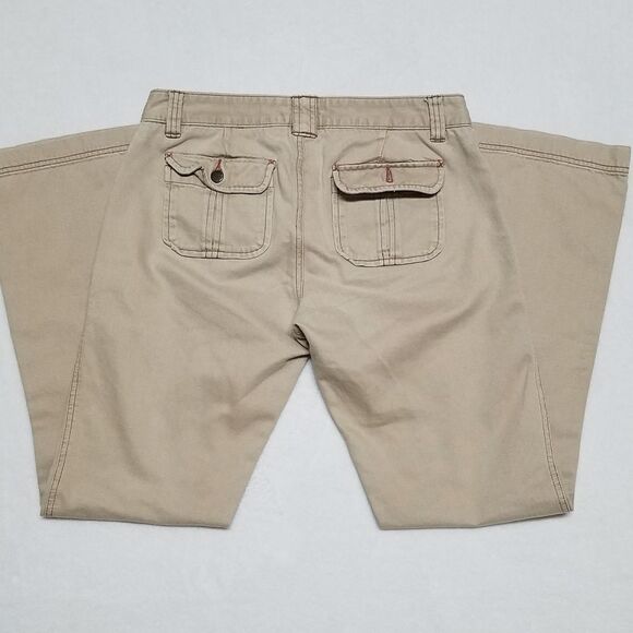 Abercrombie & Fitch Vintage Y2K Khaki Flare Low Rise Pants Jeans 6 - Picture 6 of 10